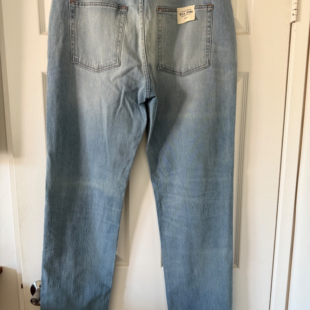Outerknown SEA Jeans Drifter Tapered Fit Mens 36x34 Light Wash NEW - Picture 3 of 5